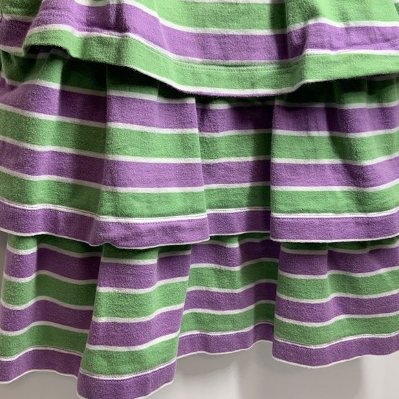 Hanna Andersson Top Girls Sz 3/90 Lot Of 2 Tank Stripe Tiers Ruffles Red Purple - Picture 5 of 15